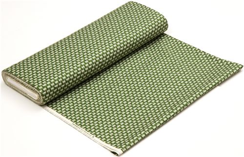 green oxford fabric with white cars from Japan 3