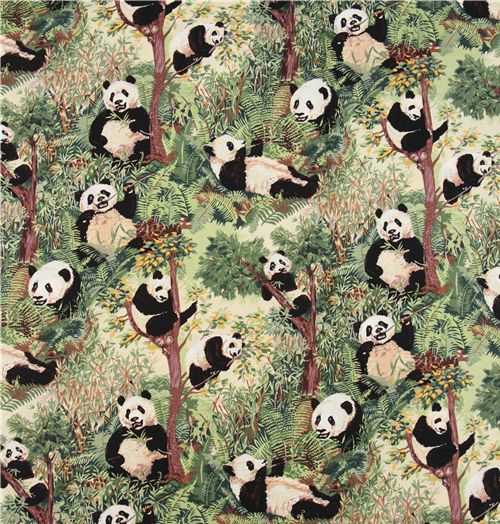green panda bear Jo-Ann fabric with bamboo 0.5m 2