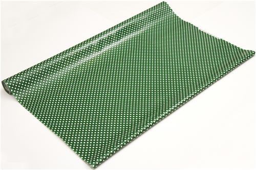 green polka dot laminate fabric de Cosmo de Japn3