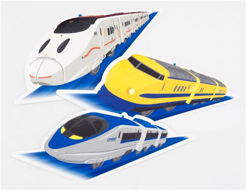 Pegatinas adhesivos grandes tren bala colores verde violeta de Kamio Jap�n 5