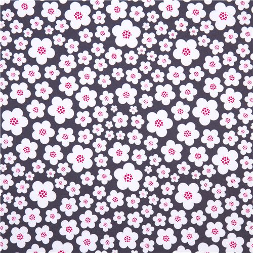 grey Michael Miller fabric Blossoms by Patty Young 2