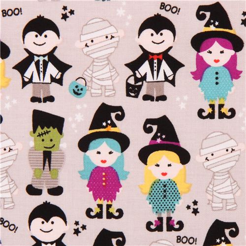 tessuto grigio Riley Blake 'Halloween Parade' Halloween Magic Tessuto