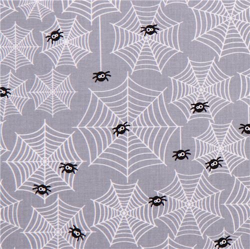 grey Riley Blake cobwebs fabric Halloween Parade Fabric