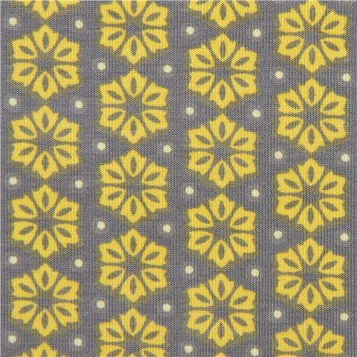 tessuto grigio maglina fiori verde pallido Tessuto