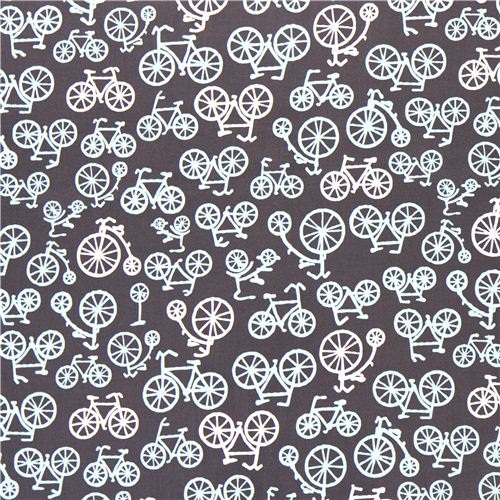 grey bikes PUL Polyurethane laminate fabric Michael Miller 2
