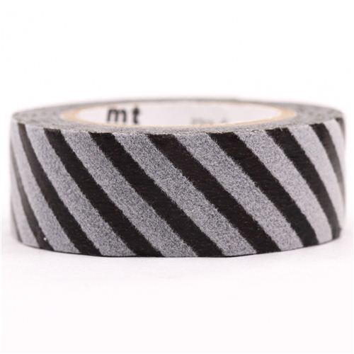 grey-black striped mt fab Washi Tape deco tape flock print