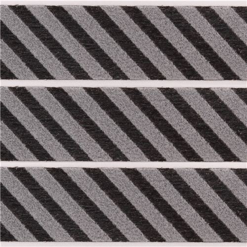 grey-black striped mt fab Washi Tape deco tape flock print 0