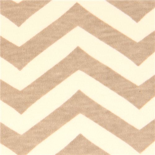 grey chevron pattern organic knit fabric birch USA Fabric