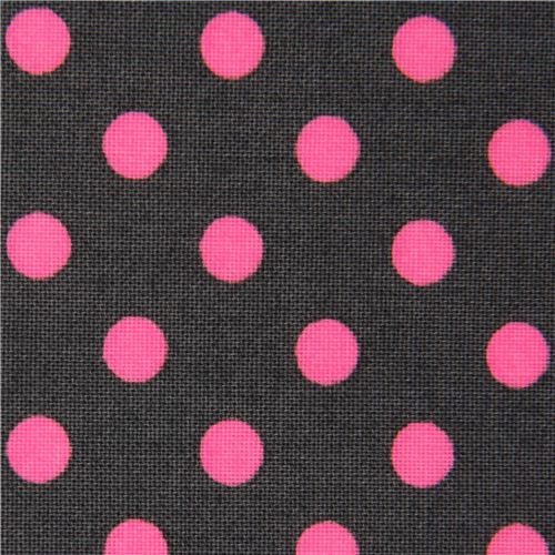 Tela gris con lunares rosa neón de Michael Miller Tela