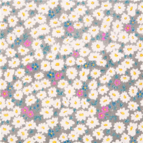 Watercolour Ditsy Print Small White Flowers Fabric