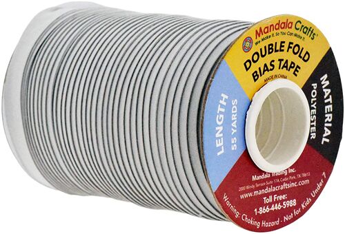 grey half inch wide double fold 1 meter bias tape 2