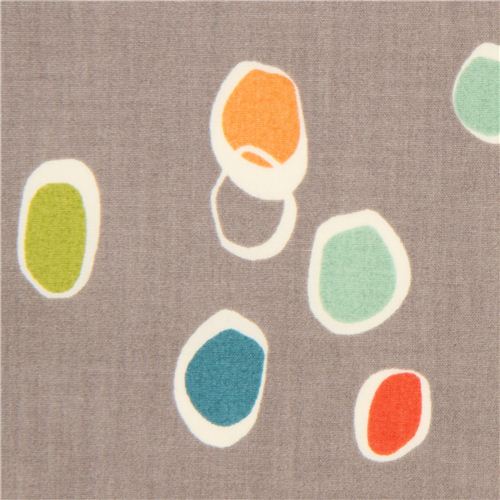 Tissu bio par birch gris avec un motif de pois entrelasss Tissu