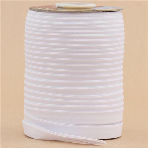 half inch wide double fold 1 meter bias tape in white
