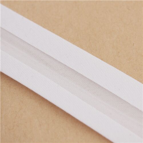 half inch wide double fold 1 meter bias tape in white 6