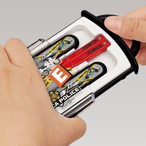 set bacchette forchetta cucchiaio con custodia macchine della polizia 3