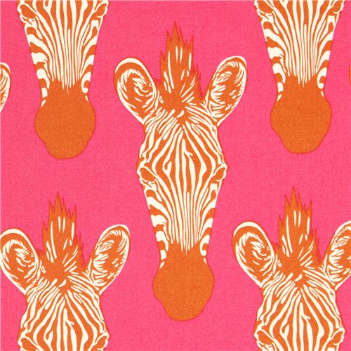 hot pink Alexander Henry zebra animal fabric Zahara Fabric