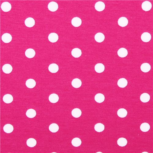hot pink Robert Kaufman dot Laguna Jersey knit fabric Fabric