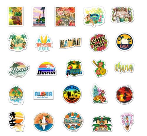 pacchetto di adesivi vita dellisola flake dicuts 50 disegni unici onde oceani 5