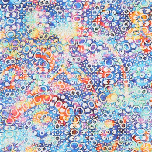 Blauer Stoff mit Kaleidoskopmuster von Quilting Treasures Stoff