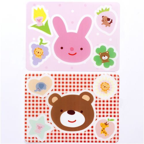 kawaii Tier Schablonen für Bentos mit Hase Bär