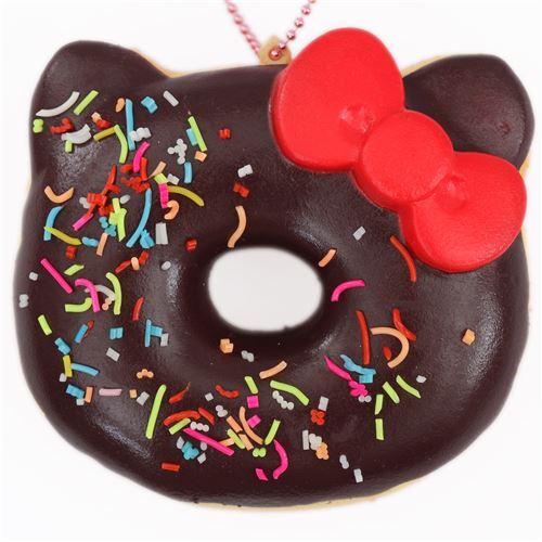 Exklusiver Squishy-Anhnger brauner Hello Kitty Donut mit Streuseln