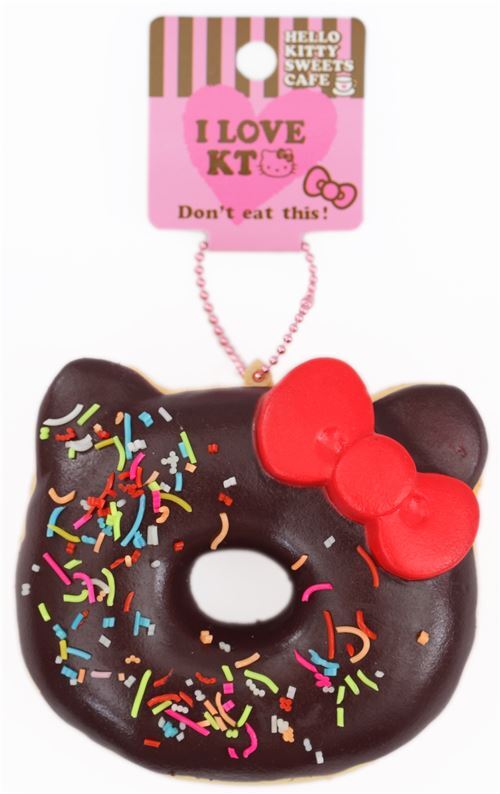 Exklusiver Squishy-Anhnger brauner Hello Kitty Donut mit Streuseln 3