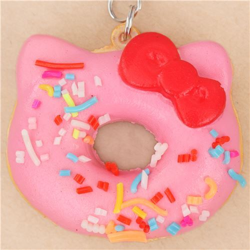 exclusive small pink sprinkles Hello Kitty donut squishy charm