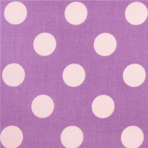 lavender Riley Blake polka dot laminate fabric white dots Fabric