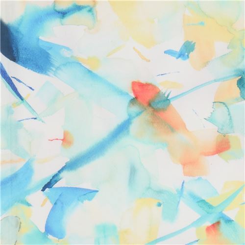 Stoffrest (50 x 106 cm) - Wei�er Batist mit Pinselstrichen im Aquarellstil von Kokka 2