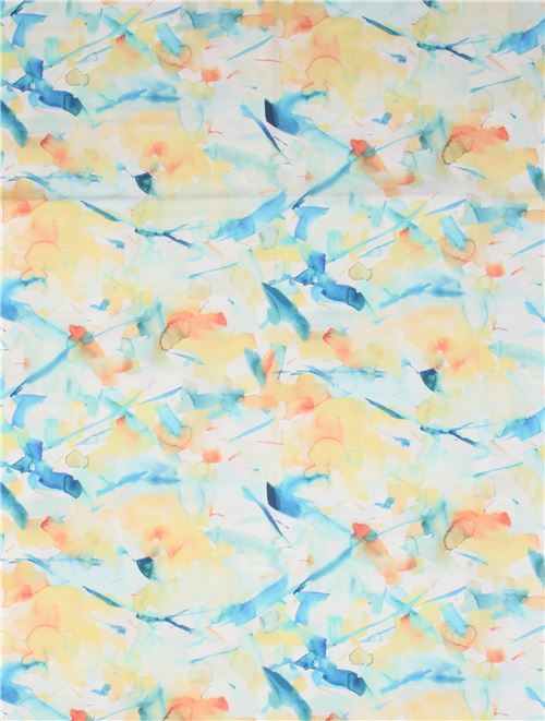 Stoffrest (50 x 106 cm) - Wei�er Batist mit Pinselstrichen im Aquarellstil von Kokka 3