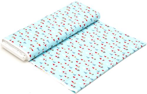 light blue Christmas fabric mini gnomes par Michael Miller 3