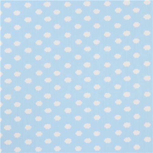 Rimanenza di (50 x 107 cm) - tessuto celeste giapponese popeline nuvolette bianche 3