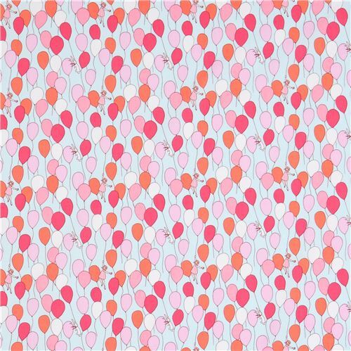 Remnant (29 x 112 cm) - light blue Michael Miller fabric children Balloons 2
