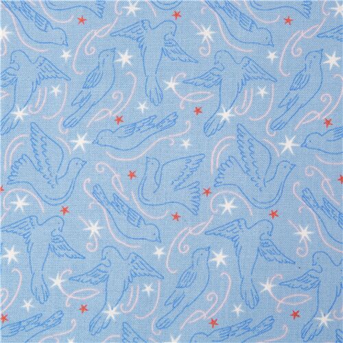 Merry and Bright Collection Dove Star Flying Fabric