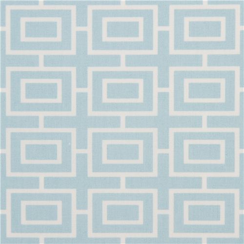 hellblauer Bio-Stoff von monaluna mit Kasten Muster USA Stoff