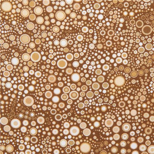 Tela círculo lunares marrón claro blanco Robert Kaufman Effervescence Digital Tela