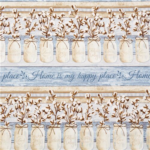 Home Is My Happy Place Jars Wood Panel Fabric