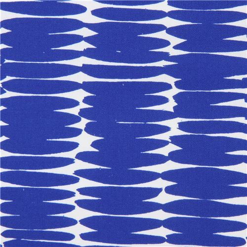 light cream Canvas fabric dark blue oval shape Kokka Japan Fabric