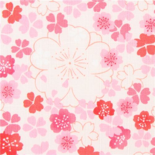 light cream structured cute flower dobby fabric from Japan Fabric