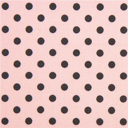 rosa Michael Miller Stoff dunkelgraue Polka Punkte  2