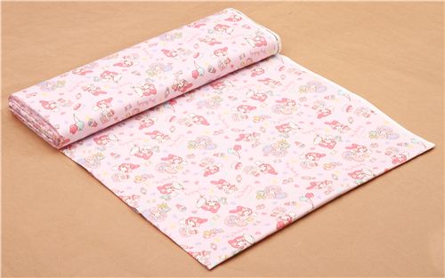 Tela oxford rosa claro My Melody conejita coraz�n juguete de Sanrio Jap�n 3