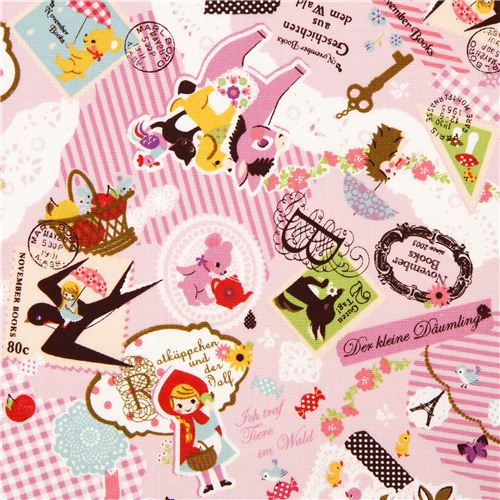 rosa Mrchen Patchwork Oxford Stoff von Kokka Japan 1