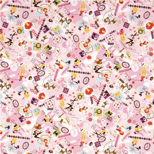rosa Mrchen Patchwork Oxford Stoff von Kokka Japan 2