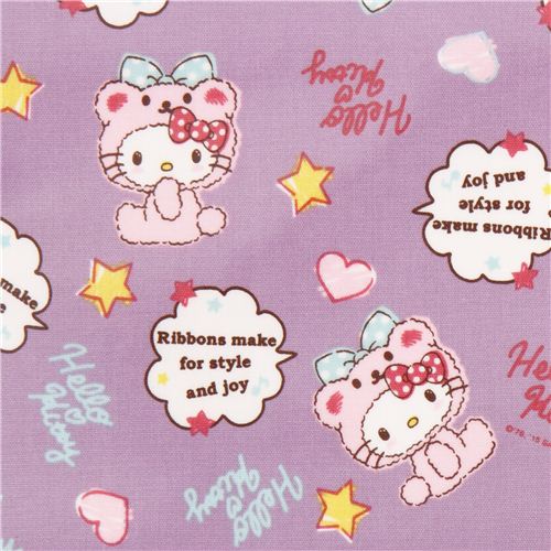 light purple Hello Kitty bear costume oxford fabric Fabric