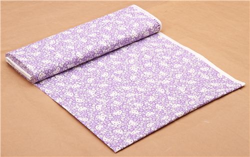 lilac Hello Kitty cute face and bow fabric by Kokka  3