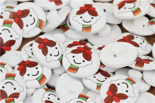 Botón redondo con dibujo de niña 2