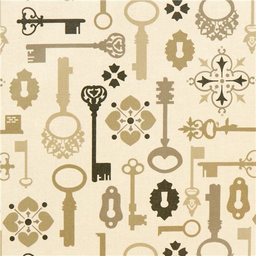 lock & key premium laminate fabric by Michael Miller Fabric