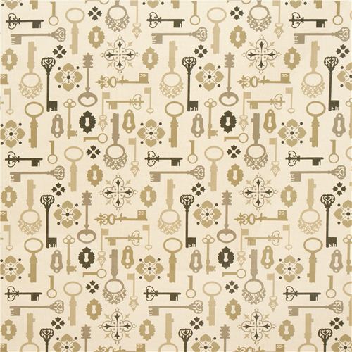 lock & key premium laminate fabric by Michael Miller 2