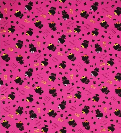 Tissu Oxford japonais magenta avec des ombres dHello Kitty par Sanrio 0