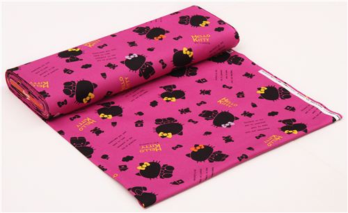 Tissu Oxford japonais magenta avec des ombres dHello Kitty par Sanrio 0